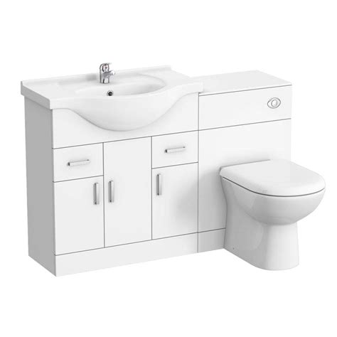The bathroom is associated with the weekday morning rush, but it doesn't have to be. Cove 1250mm Vanity Unit Bathroom Suite + Tap (High Gloss ...