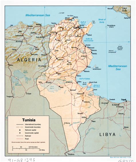 Detailed Map Of Tunisia