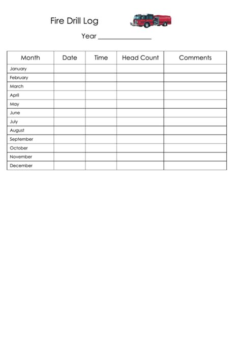 It is strongly recommended that. Fire Drill Log Template printable pdf download
