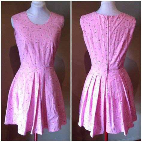 vintage mid 60s floral pink cotton frock 32 bust 1960s pink by violetsemporium on etsy dusky