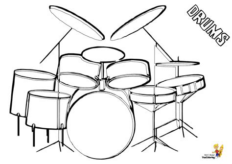Drum coloring pages to print. Majestic Musical Drums Coloring | Drums | Free | Snare ...