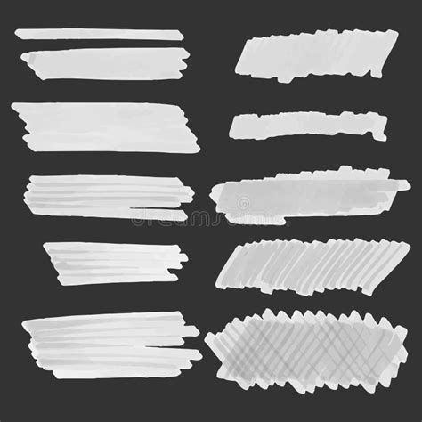 Hand Drawn Marker Texture Set Different Shapes Stock Illustration