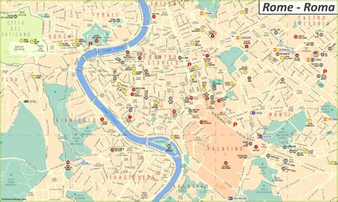 Rzym Mapa Miasta Miasta Roma Mapie Lazio Włochy