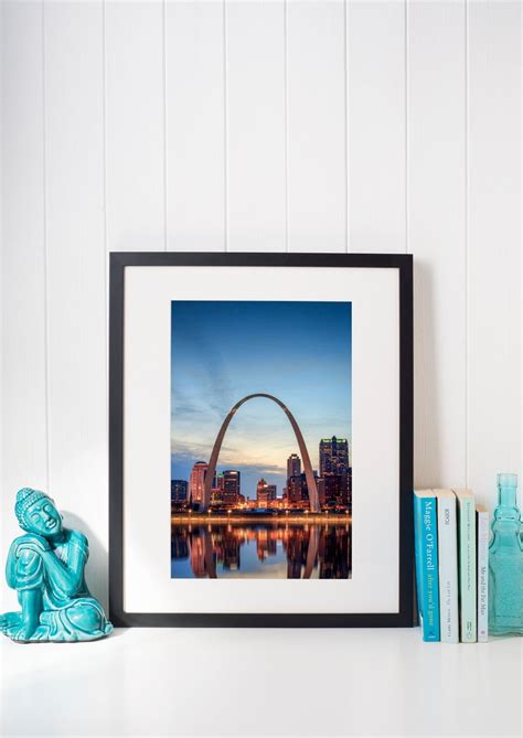 St Louis Wall Art St Louis Print Gateway Arch Downtown Skyline At