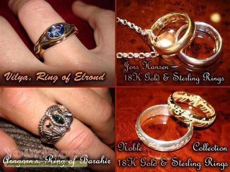 Lord Of The Rings Trilogy Jens Hansen Noble Collection Ring Set Updated 122912 The Noble