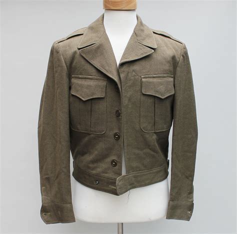 40s Vintage Mens Cropped Wool Military Jacket By Kftvintage