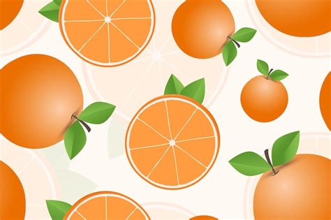 Premium Vector Hand Drawn Orange Fruit Seamless Pattern
