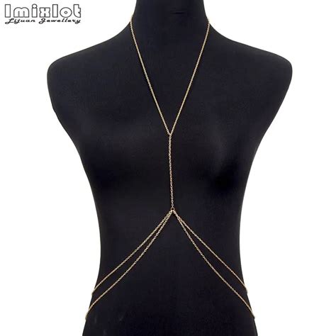 1 Pc Gold Color Sexy Body Chain Harness Crossover Belly Waist Bikini Beach Slave Fashion Jewelry