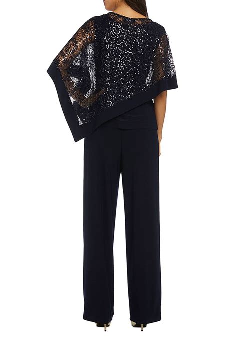 r and m richards women s 2 piece sequin poncho and pants set sequin poncho dress over pants