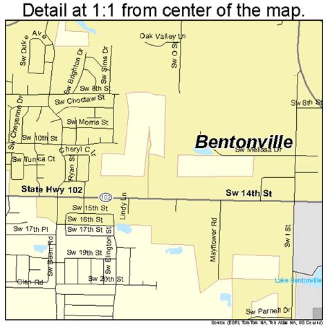 Bentonville Arkansas Street Map 0505320