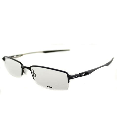 oakley halfshock semi rimless metal eyeglasses in satin black modesens oakley eyeglasses
