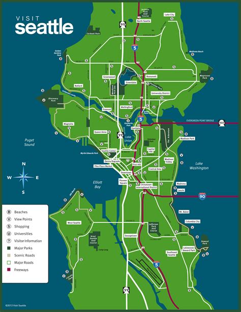 Seattle Wa Tourist Map Best Tourist Places In The World