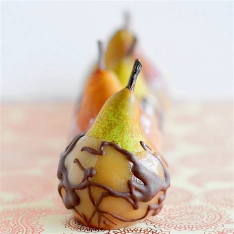 Caramel Chocolate Dipped Sugar Pears By Sprinkled With Flour Recipe