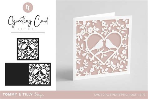 Love Birds Wedding Card Svg For Cricut And Silhouette