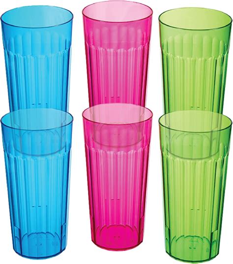 Arrow Home Products 10 Oz Rainbow Plastic Tumblers Set Of 6 Made In The Usa Bpa