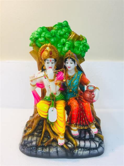 Beautiful N Colorful Fiber Statue Of Radha Krishna Under The Tree 14