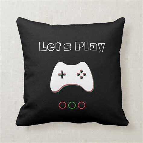 Video Game Controller Lets Play Red And Green Art Throw Pillow