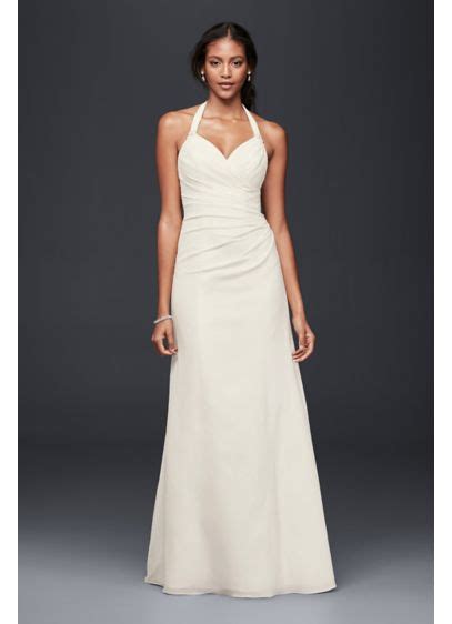 Whatever you're shopping for, we've got it. Crepe Sheath Halter Wedding Dress | David's Bridal