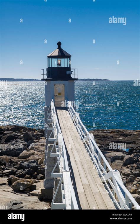 Usa Maine Port Clyde Marshall Point Lighthouse Stock Photo Alamy