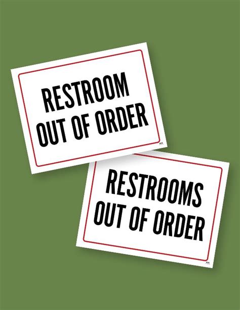 Two Stickers That Say Restroom Out Of Order