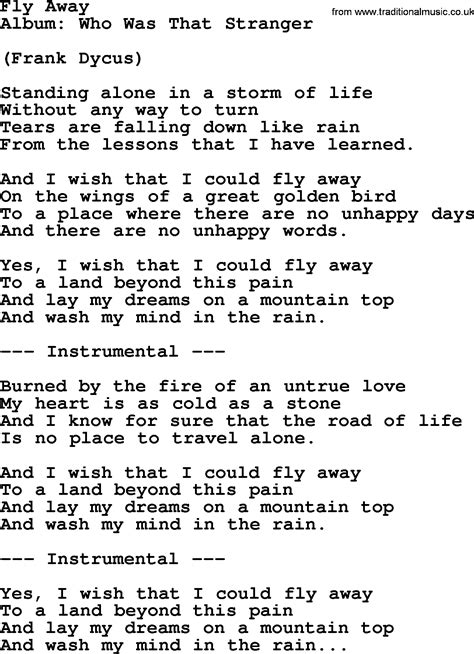 fly away lyrics