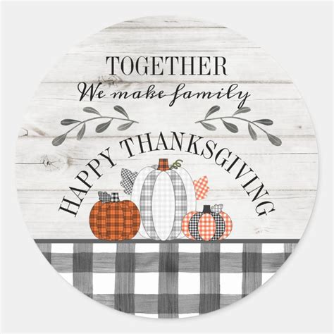 Personalized Happy Thanksgiving Stickers Zazzle