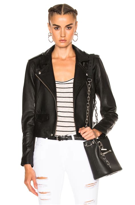 Iro Ashville Leather Moto Jacket In Black Modesens