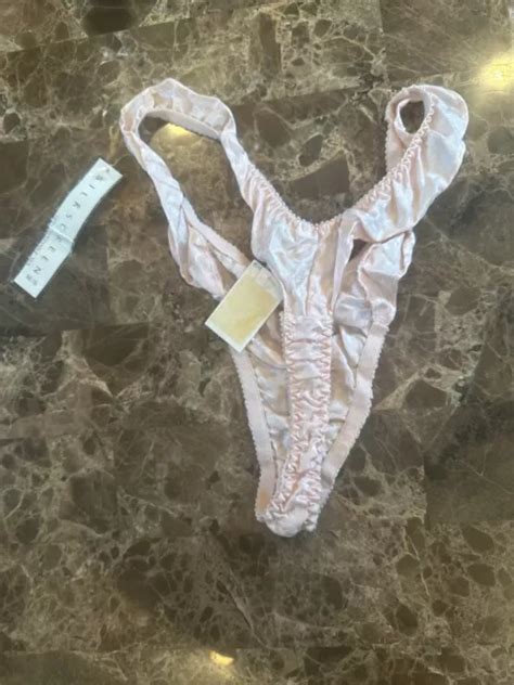 Nwt Vtg 80s 90s Delicates Shiny Satin Bikini String Panties Sz 6 Pink