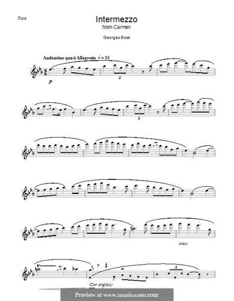Intermezzo Carmen By G Bizet Sheet Music On Musicaneo