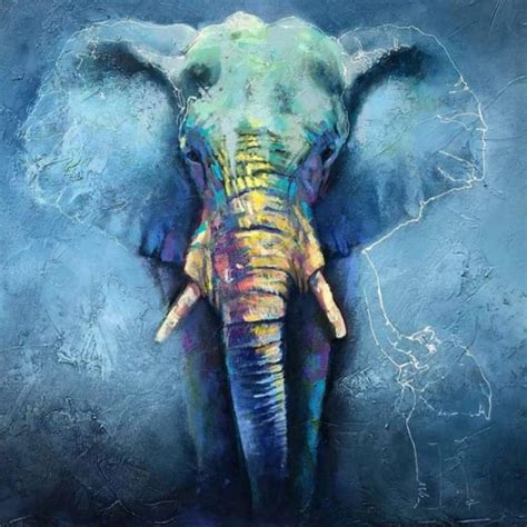 Colourful Abstract Elephant Painting Painting By Vaibhav Kumar Sharma