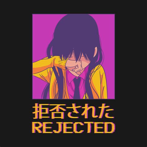 Sad Anime Girl Emo Japanese Vaporwave Aesthetic Rejected T