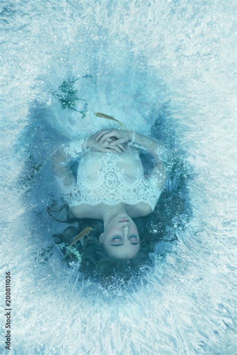 Story Of Sleeping Beauty Girl Is Sleeping On Bottom Of Frozen Lake