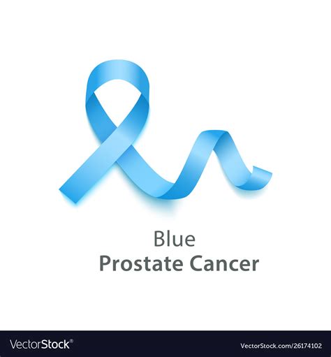 Blue Ribbon Symbolize Prostate Cancer Awareness Vector Image