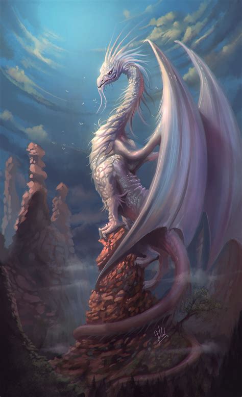 Artstation White Dragon Alejandro Giraldo Vargas Alejdark Dragon