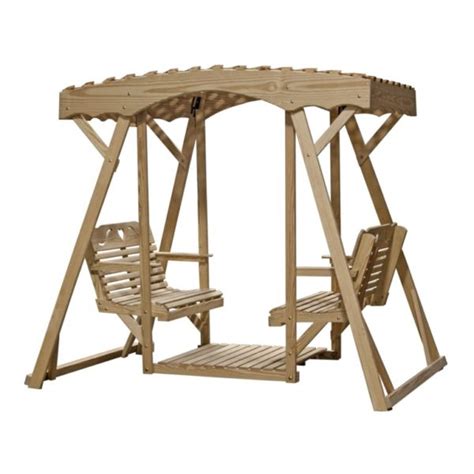 Outdoor glider garden bench, 50 patio double outdoor swing rocking glider w/durable metal cast iron porch glider seat & armrests steel frame, garden glider for porch, garden, sunroom, backyard, deck. Double Lawn Glider - Cutout with Lattice Roof - Hartville ...