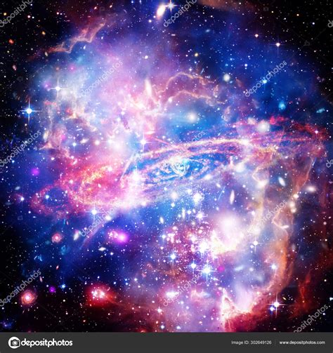 Space Background With Colorful Galaxy Cloud Nebula The Elements Stock