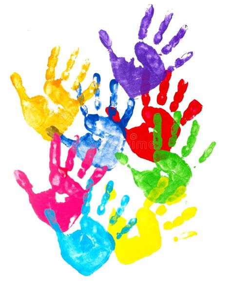 Colorful Hand Prints Stock Photo Image Of Drawing Crafts 10357330