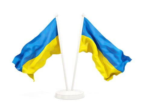 Two Waving Flags Illustration Of Flag Of Ukraine