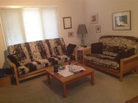 This futon is roughly the size of a standard twin mattress when in the flat position. 2 Futons and a coffee table (With images) | Coffee table ...