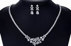 cz jewelry sets set necklace zirconia cubic bridal accessories dangle earring crystal wedding women