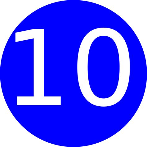 Blue Roundedwith Number 10 Clip Art At