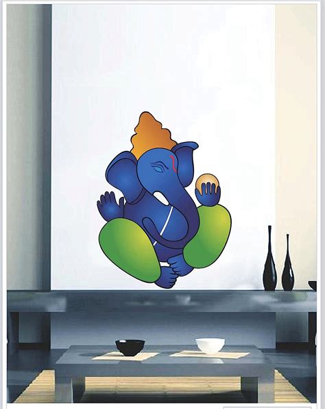 Buy Gloob Decal Style Colorful Ganesha Wall Sticker Multicolor S20