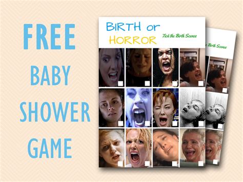 Free Baby Shower Game Horror Or Birth Scenes Baby Shower Ideas