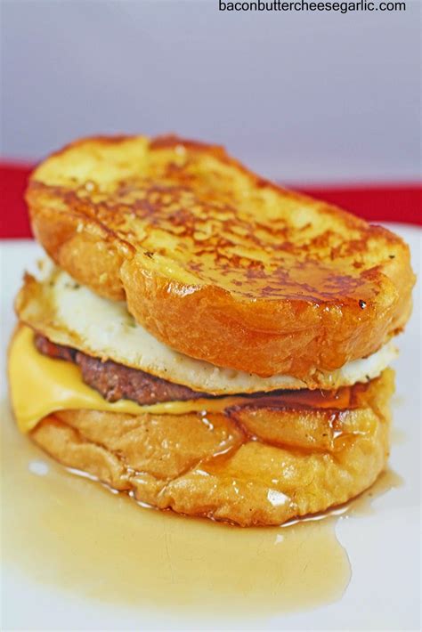 Bacon Butter Cheese And Garlic French Toast Sandwiches Decadent