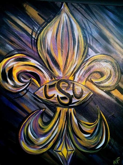 Items Similar To Lsu Fleur De Lis On Etsy Louisiana Art Painting
