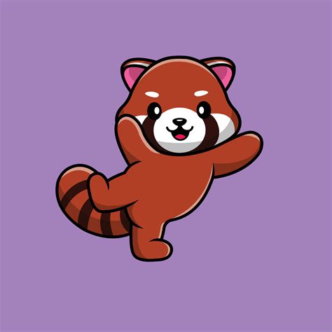 Ilustración De Icono De Vector De Panda Rojo Lindo 4615561 Vector En