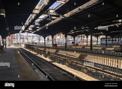 Hoboken Nj Usa July 30 2021 Horizontal View Of Tracks Inside The