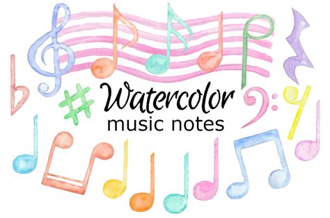 Music Notes Watercolor Clipart Education Illustrations ~ Creative Market