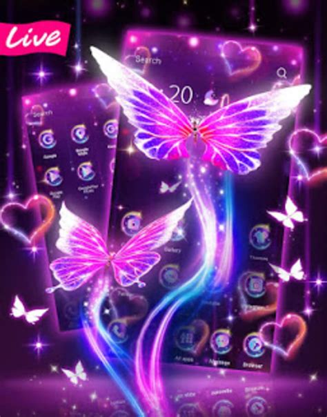 Glow 3d Neon Butterfly Theme Apk Para Android Descargar