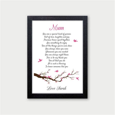 Special Mum Personalised Mum Poem Nanny Poem Ts Etsy Canada